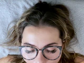 Amateur girlfriend handjob and blowjob with facial