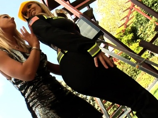 Anal loving blondies have fun with dildo