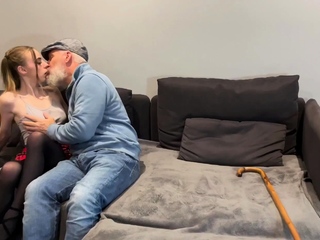 Bigass amateur babe cockriding grandpa