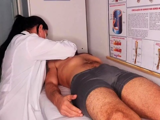 Erection in front of the nurse