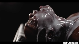 Extreme Interracial Cumflation – Sexy Black Girl Zaawaadi Filled With Loads Of CUM Inside Her Pussy