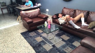 hot girl gets horny in job interview.