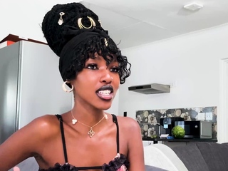 Petite ebony teen on first time casting